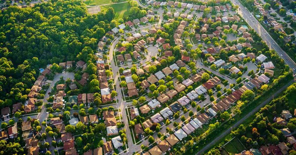 Luftbild einer Siedlung | Immobilienbewertung
